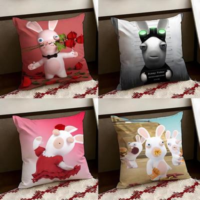 RRabbids Invasion Kissenbezug Wendbar Weich Langlebig Kissenhülle Zuhause Auto Mehrzweckgebrauch für täglichen Komfort