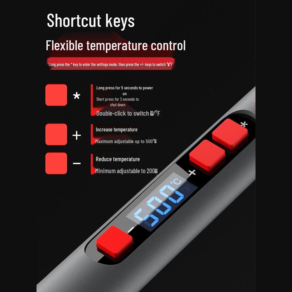 DELIXI Professional High-Power Electric Soldering Iron with Digital Display - Ideal for Household and Repair Tasks.