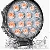 Nilight 4.5Inch 42W 4200LM Amber LED Light Pods Round Flood Lights for Off Road, Roof & Fog - 16AWG Wiring Harness Kit-2 Leads