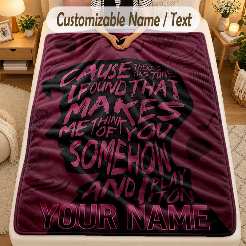 Flannel BlanketArctic Monkeys Custom Name Text Personalized Soft Warm Throw Blanket Home Decor Gift