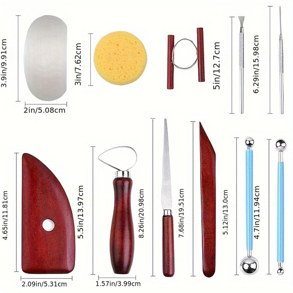 Pottery Tools 19 Sets of Clay Sculpture Carving Knife Pottery Repair Stone Sewing Clay Diy Tools