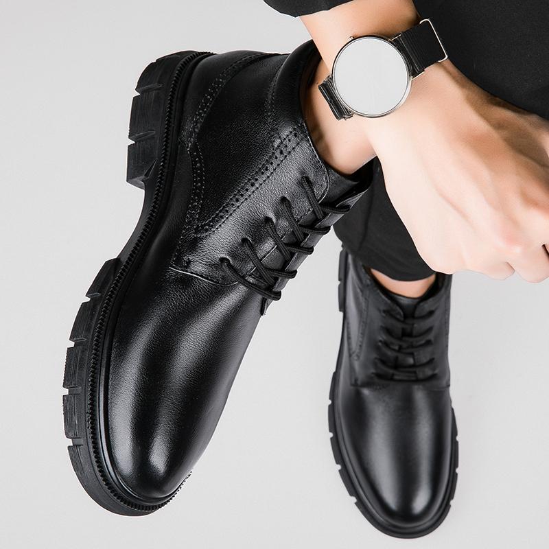 2024 Hot Sale Genuine Leather Men Ankle Boots Male Shoes Warm Plush Fur Winter Boots  New Stylish High Top for Men Outdoor Shoes