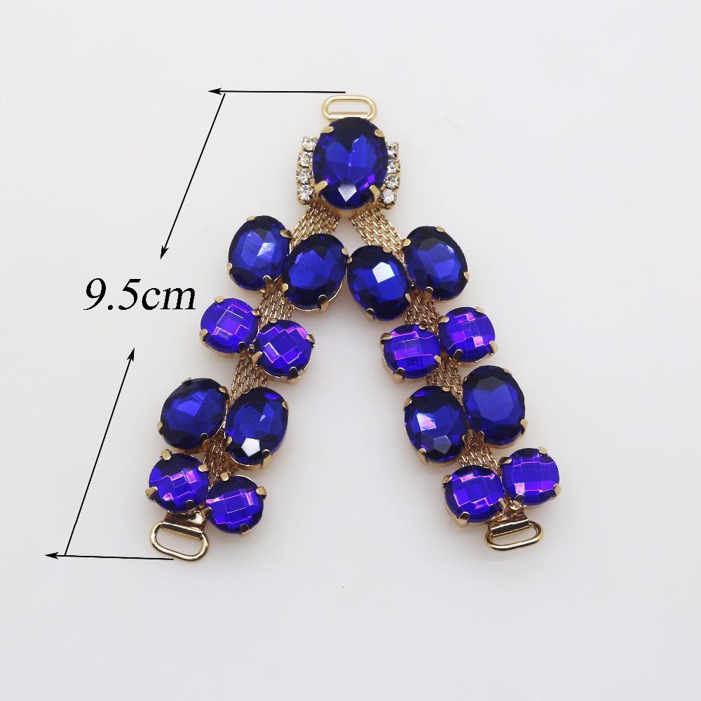 2018 New Charm 2pcs/lot 9.5CM Acrylic Chain DIY Garment sewing accessories Metal Crystal Rhinestone bikini Connectors buckle