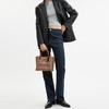 Coach X Peanuts Signature Canvas Leather Trim Tote Bag for Daily Use