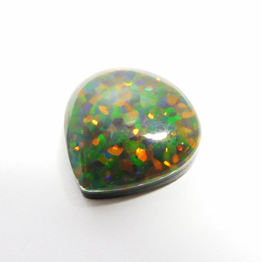 Lab-Created Opal Loose Gemstone 13.90 ct Doublet Pear Cut Multi Color for Jewelry Making and Crafts