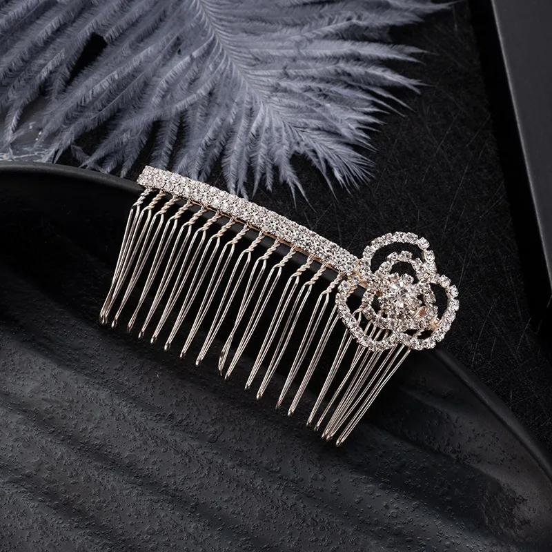 Rhinestones Insert Comb Clip Pearl Tiaras Women Miraculous Crystal Hair Clip Girl Party Hair Jewelry Wedding Hair Accessories