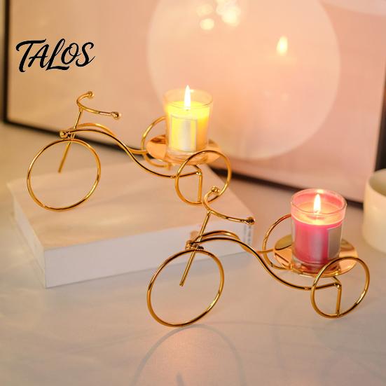 Creative Bicycle Candle Holder, Iron Art Compact Candlestick, Aromatherapy Scented Candle Display Holder for Bathroom Sink Bedroom Bedside Table,