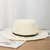 Summer Wide Brim Panama Hat Unisex Belted Holiday Sunshade Versatile Fashionable Straw Hat for Men Retro Style Grass Material