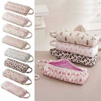 Soft Hair Dryer Storage Bag Quilting Cotton Large Capacity Curling Iron Carrying Case With Handle Dustproof Cosmetic Bag