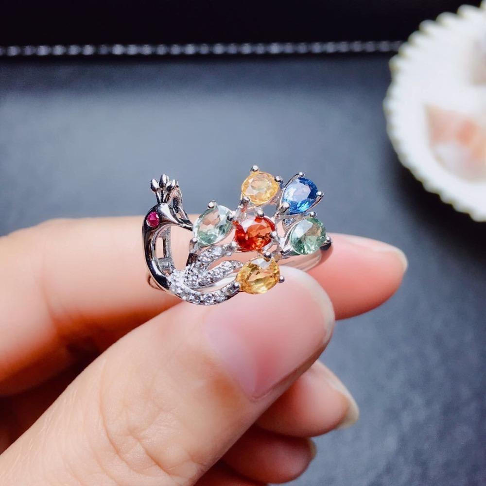 Open Ring Fashion Swiss Topaz Peacock Jewelry Creative Gemstone Adjustable Women Finger Ring