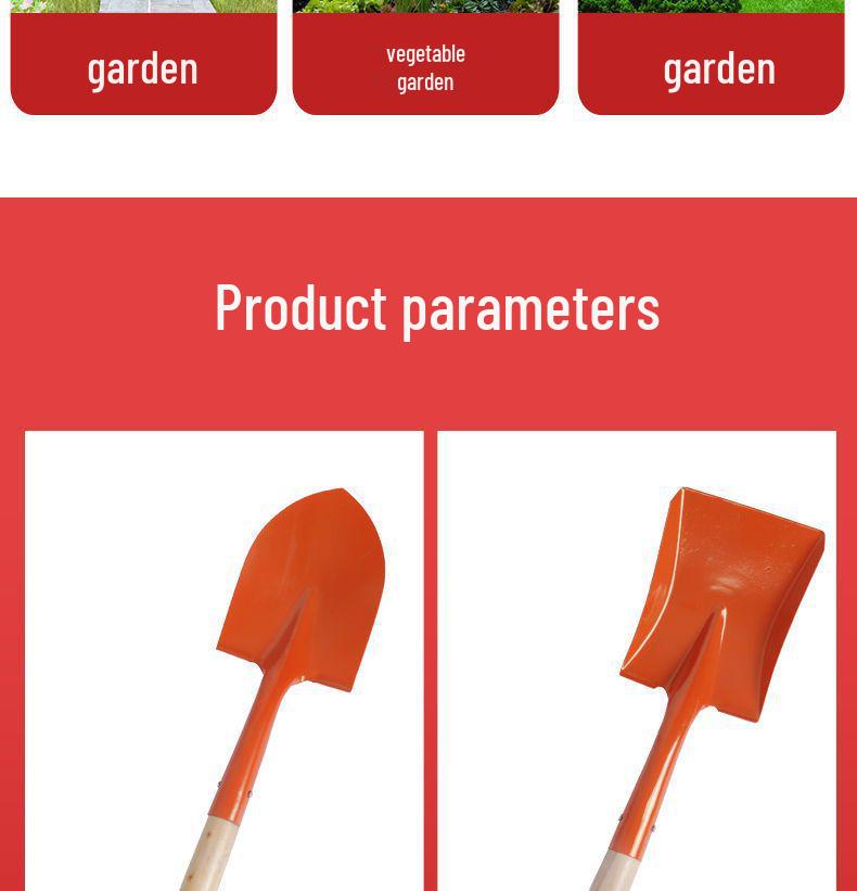 Manganese Steel One-Piece Garden Planting Shovel - Pointed for Vegetables, Flowers, and Children's Use