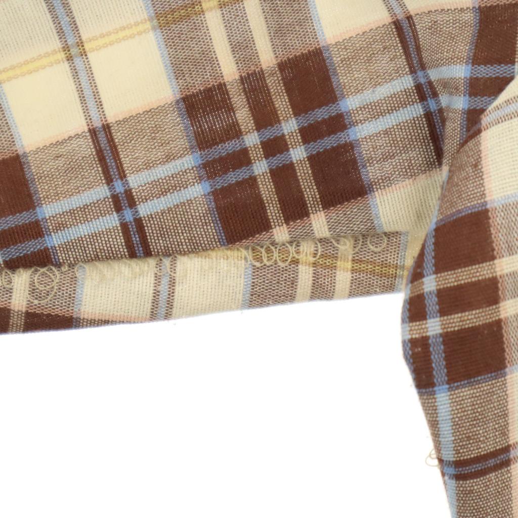 Sears 70s Made in USA Vintage Check Pattern Long sleeve CPO shirt L Brown Men's Used