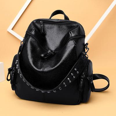Stilvoller Freizeitrucksack für Damen Leichter, wasserdichter, lässiger Umhängerucksack aus weichem Leder für Damen