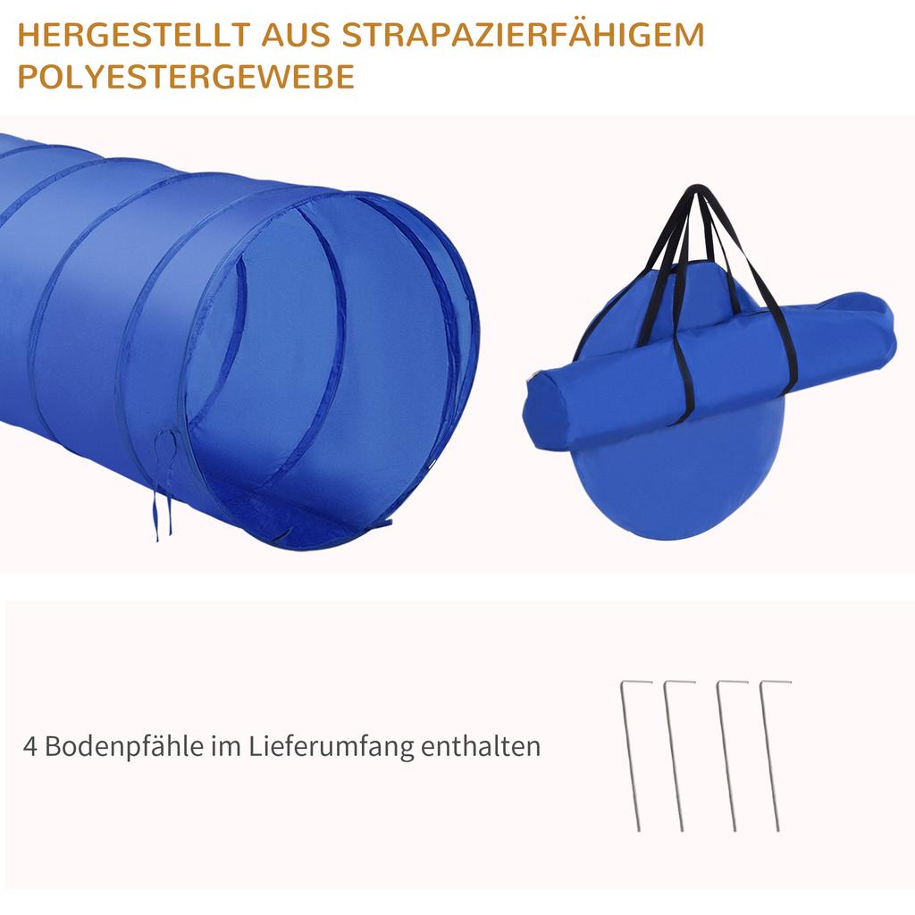 Pet Agility Training Equipment Dog Play Run Jump Obedience Training Set Adjustable (Poles + Hurdle + Tunnel + Pause Box)