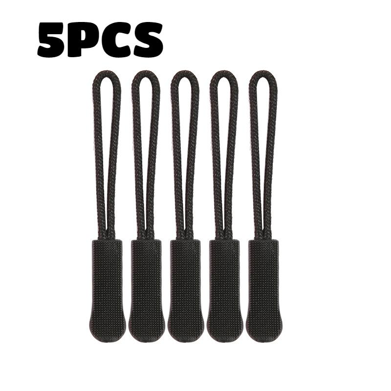 100pc Zipper Puller Black Extension Cord Tag Replacement Clip Broken Buckle Fixer Zip Cord Tab Travel Bag Suitcase Tent Backpack