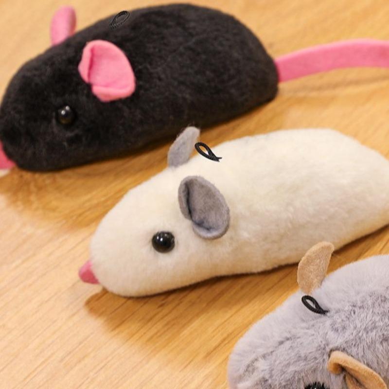 Plush Cat Toy Squeaky Simulation Mouse Interactive Kitten Chew Toy Kitten Self-Playing Plush Toys Cat Accessories