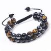 Men's Adjustable Yoga Bracelet with Natural Tiger Eye & Agate Stones