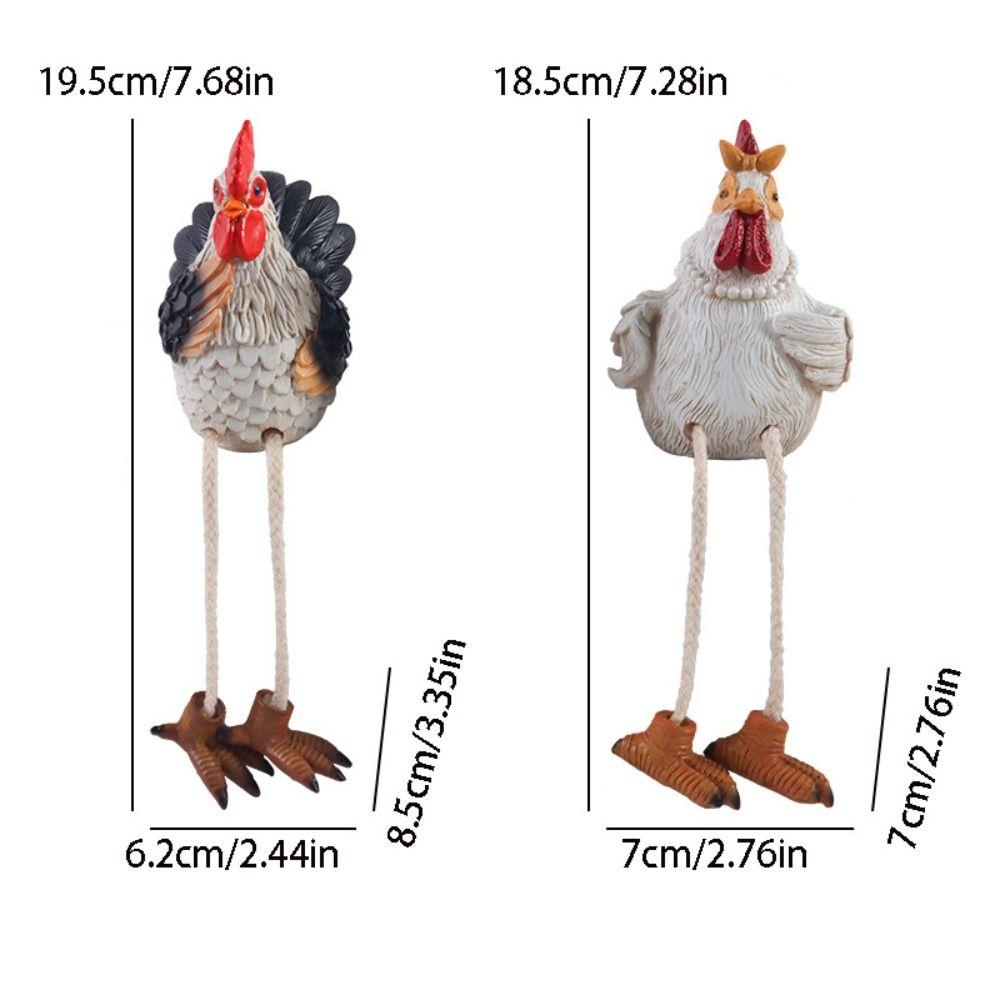 2pcs Decorative Hanging Turkey Couple Figurines Handmade Miniature Figurine Sculpture  Gift