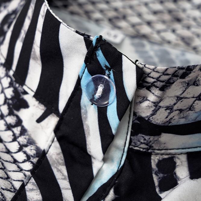 Women's Autumn Printed Tie Single Breasted Long Sleeve Shirt