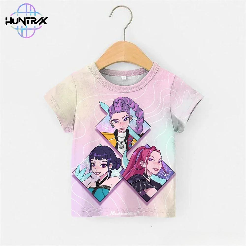 Kpop Demon Hunters 3D Print Sport Boy Girl T-shirt Animation Harajuku Y2K Popular Cute Children Short Sleeve Clothing Summer Top