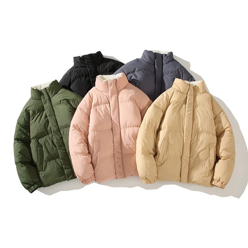 Warm Fleece Winter Lined Puffer Jackets Men Thick Parkas Casual Man Padded Down Outwear Zipper Long Sleeve Outdoor Couple Coat
