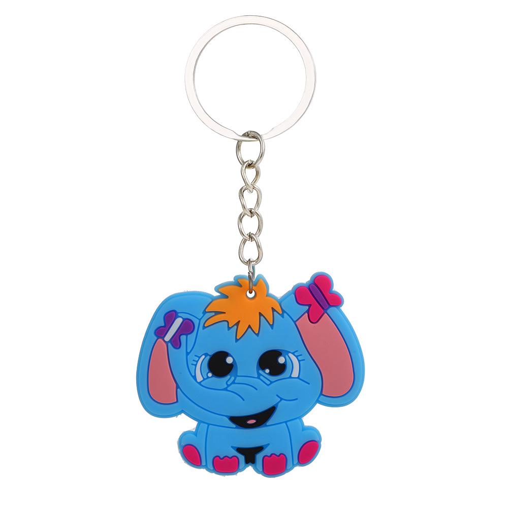 Jungle Animal Cartoon Keychain - Cute PVC Epoxy Pendant for Car Keys