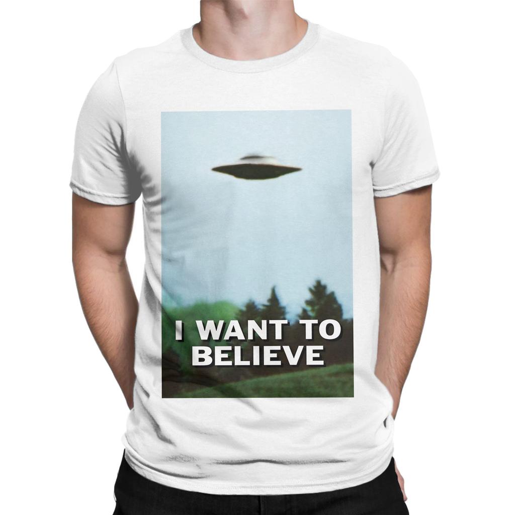 Chci věřit Původní UFO Plakát Vtipný Grafický 100% Bavlna Tričko UFO Trička Topy Pro Unisex