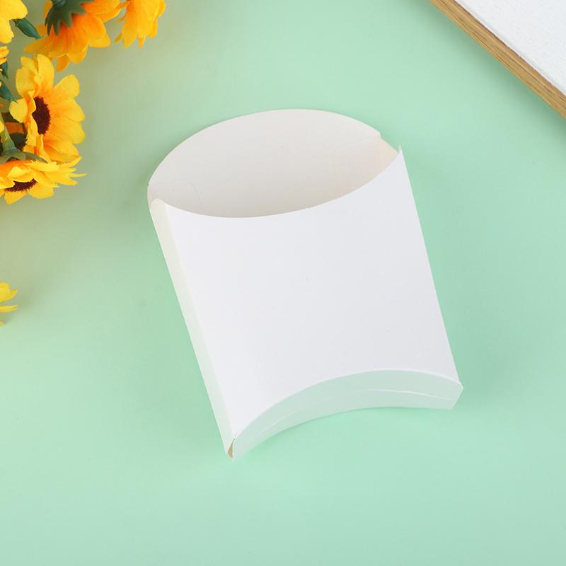 10Pcs White French Fry Boxes Fried Chicken Hamburger Packing Box Popcorn Boxes