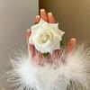 Women Hairpin French Style Artificial Rose Flower Decor Hair Clip Anti-slip Teeth Side Bang Hair Pin Holiday Leisure Hair Accessory