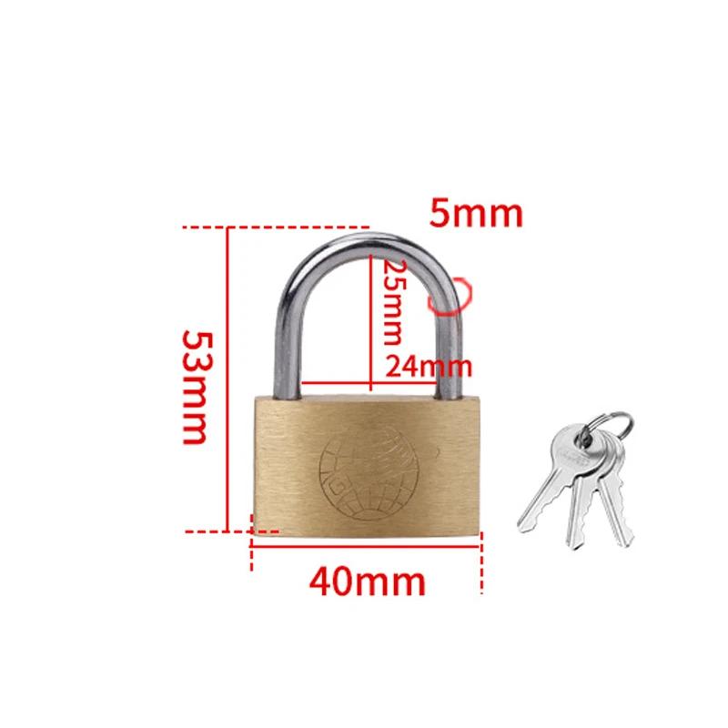 Cadenas en Cuivre Petites Serrures pour Valise Casier Quincaillerie de Bricolage 20mm 25mm 30mm 40mm 50mm Inclure 3Clés