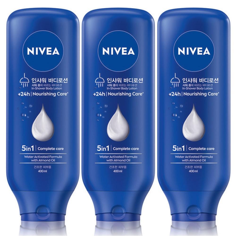 Nivea In-Shower Nourishing Body Lotion, 400ml, 3 units
