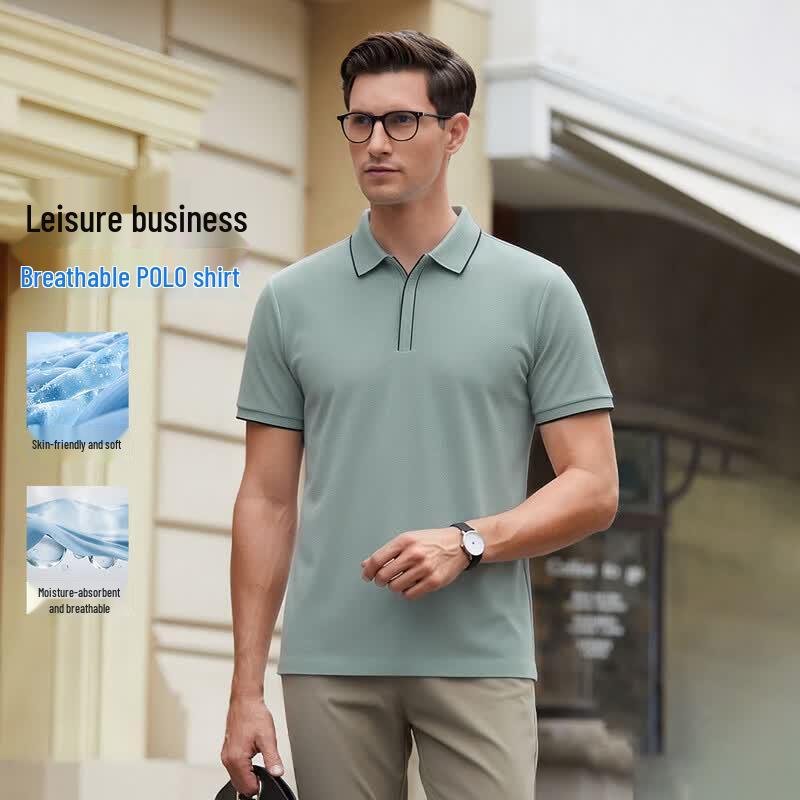 Мужская летняя рубашка-поло в стиле business casual POLOMEISDO 3XL