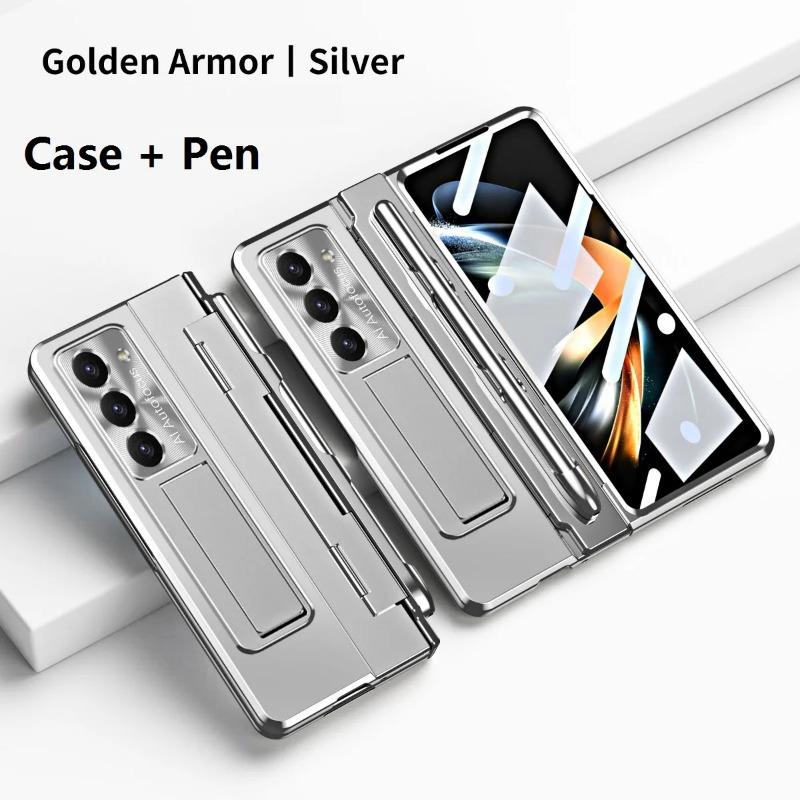 Slim Hard Case for Samsung Galaxy Z Fold 6 5 4 3 Stand Hinge Protective Film Cover Pen Holder Foldable