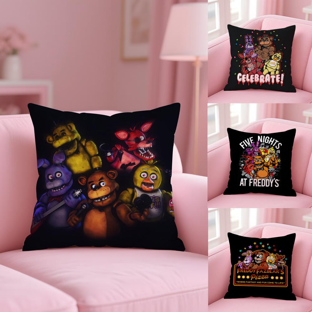 Five N-Nights At F-Freddys Cushion Cover Short Plush Double-Sided Printing Home Machine Washable In Warm Winter Pillow Case