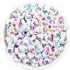 48Pcs/Lot 4*7m A-Z 26Letter Round Flat Alphabet Spacer Beads For Jewelry Making Handmade Diy Bracelet Necklace