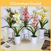 Cymbidium Rolfe Faberi Flusssteine Bonsai Simulierte Blume Topf Für Deko Hotel