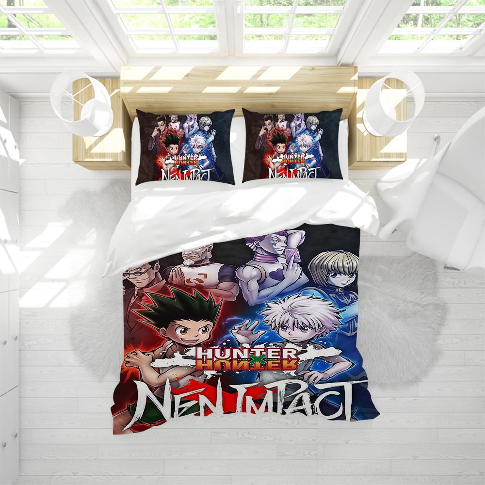 HUNTER X HUNTER Anime k Duvet Cover Set Soft Wash Bed 3 Piece Summer Comfortable Student Dormitory Home Baby Bedding Best seller