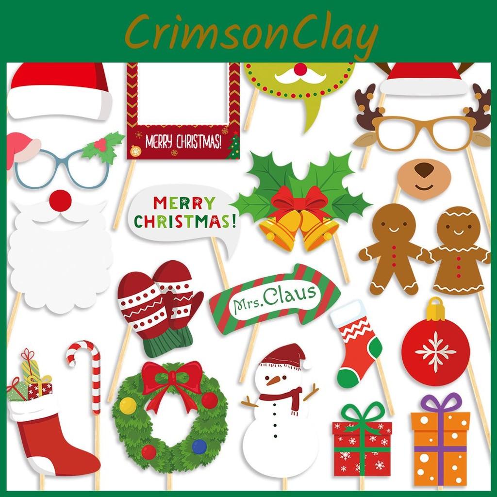 Decor Christmas Party Photography Props With Snowman Gingerbread Man Design