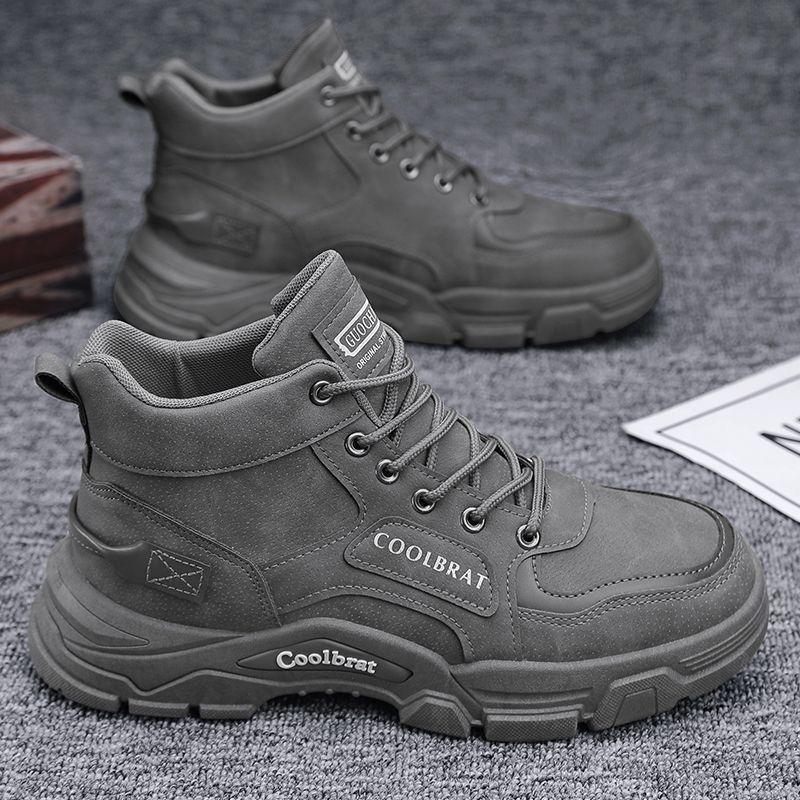 Outdoor Boots for Men Lace Up High Cut Winter Hiking Man Shoes Non Slip Comfortable New Sale Designer Y2k in Promotion Low Price
