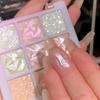 9 barev Glitter Snowflake Paleta očních stínů Diamond Flash Zvýrazňovač Rozjasňující oční stíny Lesklé Ležící Hedvábný Voděodolný Trvající třpytivý Make-up očí