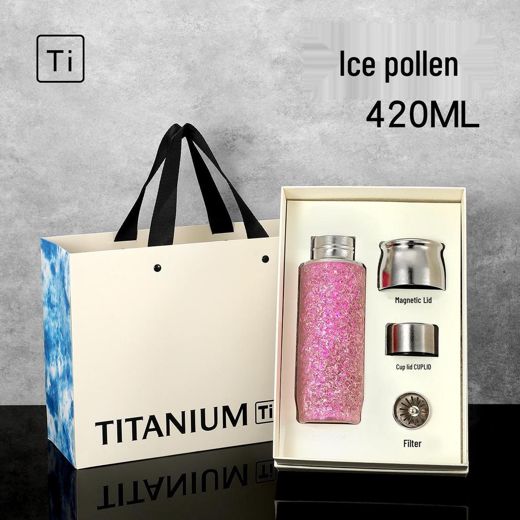 Large Capacity Titanium Insulated Mug with Magnetic Tea Infuser - Double Layer Cup for Women & Men