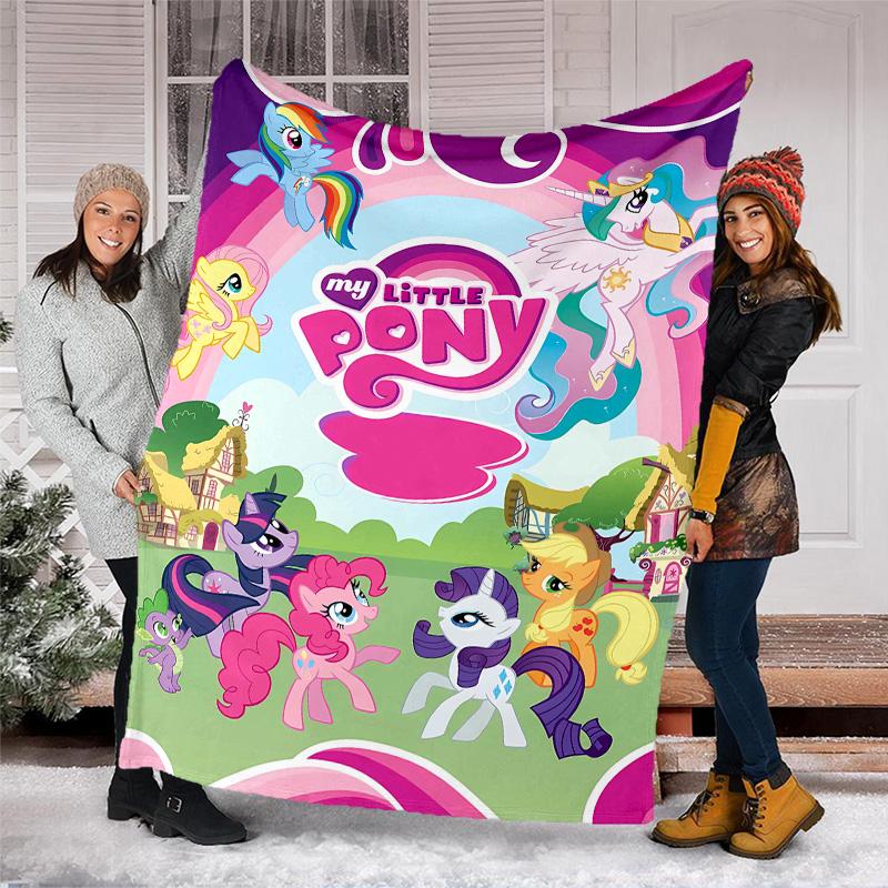 1pc My Little Pony3 Theme Blanket - Digital Print, Polyester, Cozy for All Seasons, Perfect for Outdoor, Camping, and Travel