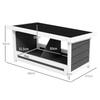 2-Area Chicken Nest with Raised Base and Roof, Wood and Bitumen, 66x37x34 cm, Gray White and Black