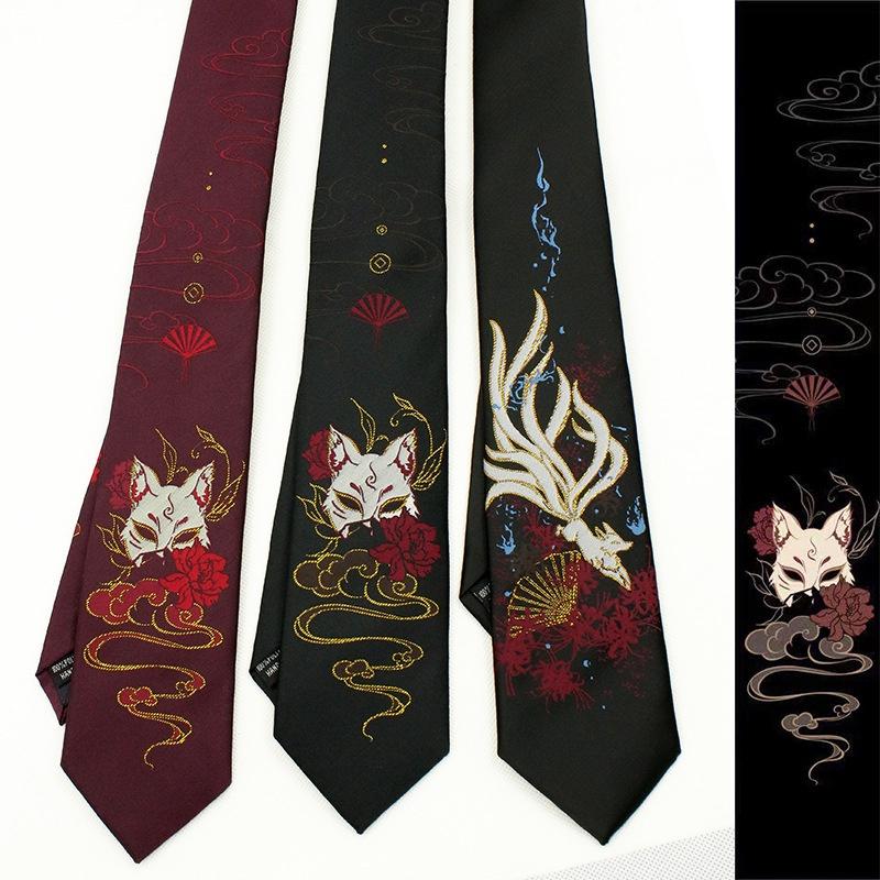 Jk Japanese Anime Clothing Fashion Nine Tailed Fox Tie Chinese Style Embroidery