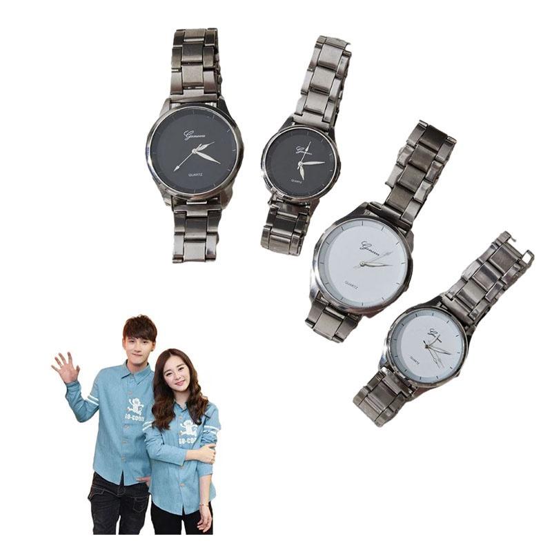 Ultra-thin Steel Strap Couple Watch Fashionable Quartz Wristwatch For Men And Women Casual Style
