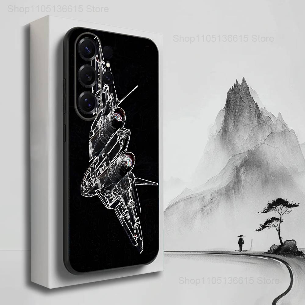 Blueprints Planes Aircraft Case For Samsung S22,S21,S9,S25,S24,S23,Ultra,FE,S20,S10,Plus,Lite,Soft Silicone Black