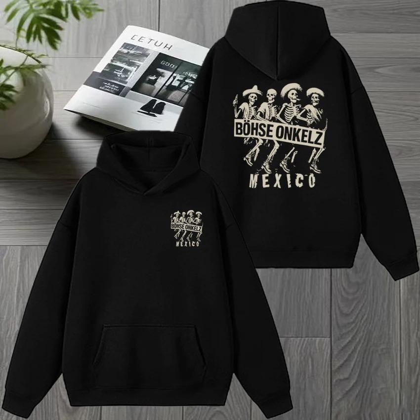 Rock band Böhse Onkelz Tour 2026 Double Sided print Winter Hoodies Men women vintage hip hop streetwear Unisex Fleece Sweatshirt