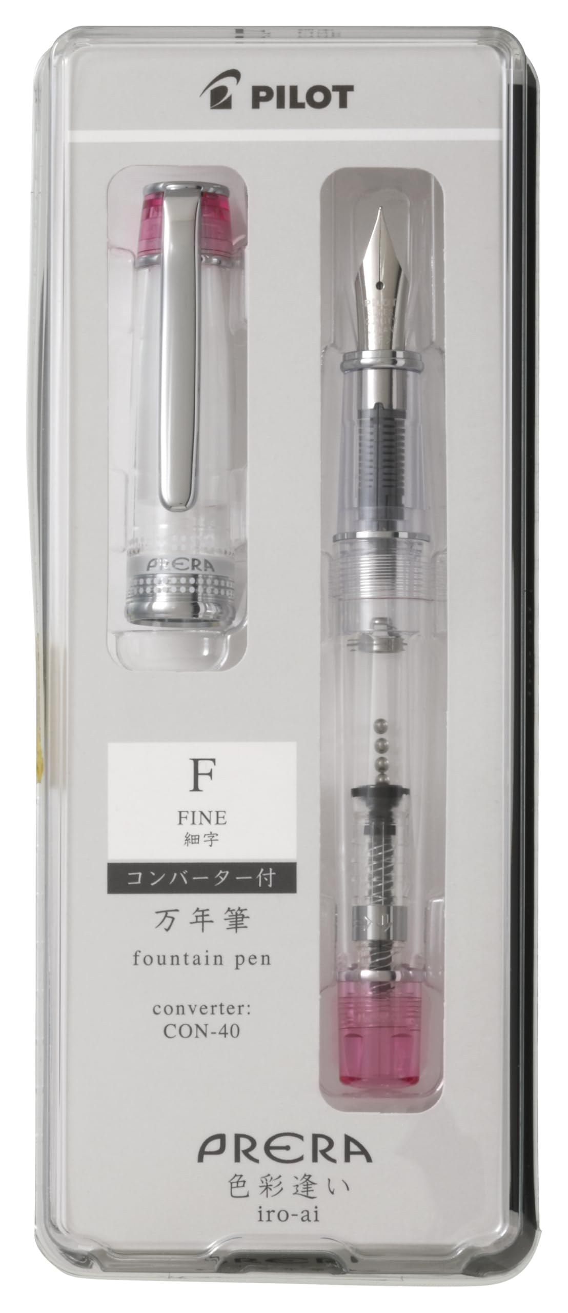 

PILOT Fountain Shikisaiai Fine Transparent PFPR1TPF Pen, Prera, F, Nib, Pink,