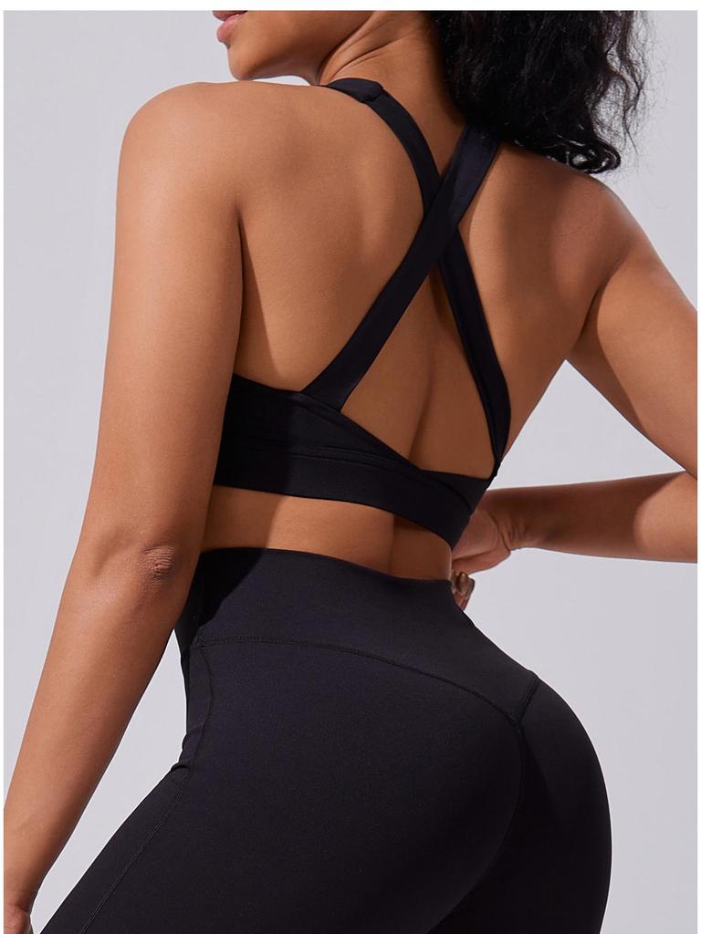 European & American Cloud-Feel High-Intensity Women's Sports Bra: Shockproof, High-Elastic Yoga Vest for Running & Outdoor Fitness