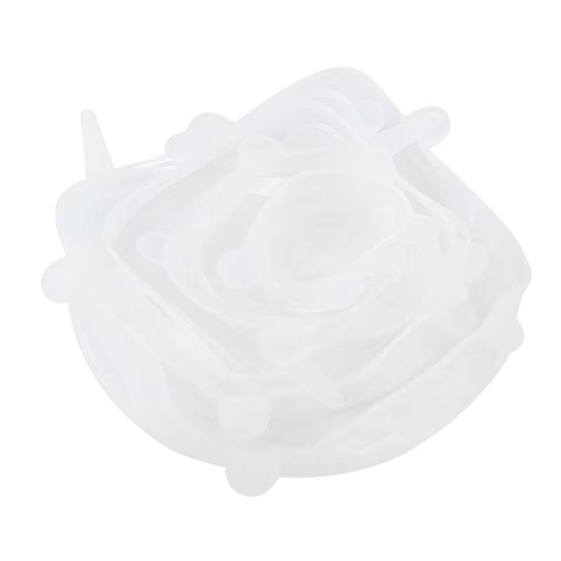 

6PCS Cooking Kitchen Accessories Silicone Stretch Lids Universal Silicone Food Wrap Bowl Pot Lid Silicone Cover Pan Seal Bowl белый